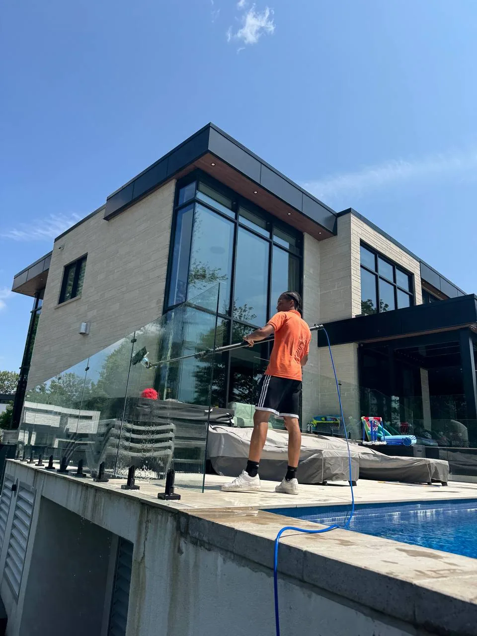 Window cleaning at a home